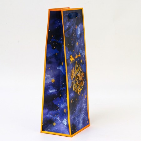 New Year. New Year's gift package for the bottle "Miracles Time", 13 x 36 x 10 cm.-1