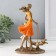 Souvenir Polystone "Mom with a daughter on a walk with dogs" bronze, orange 16x9.5x24 cm