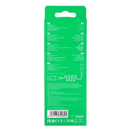 Cable Borofone BX37, Type -C - USB, 3 A, 1 m, PVC braid, black-6
