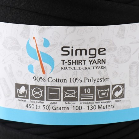 Knitted yarn secondary 90% cotton, 10% p/e, 100m/450 ± 50 g black)-3