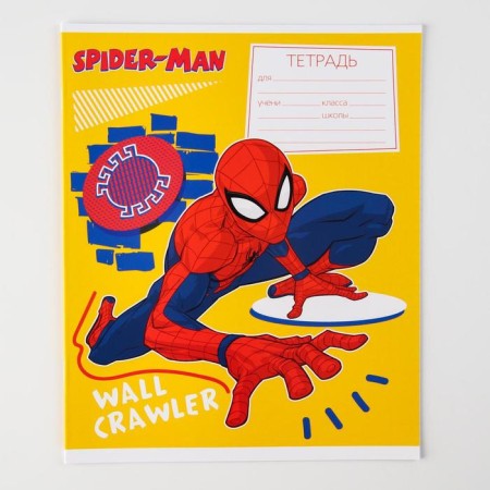 Notebook in a cage 12 sheets, 5 types of mix, cover coated cardboard, spider-man-4