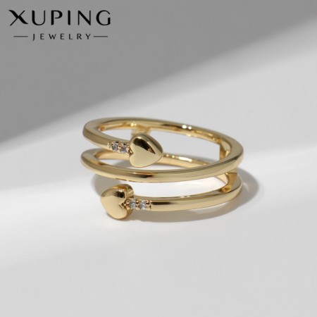Xuping Ring with hearts, white color in gold, size 16
