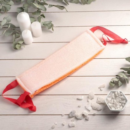 Body sponge hard "bath scrub", 37 × 12 cm, color mix-1