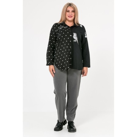 Female shirt, size 52, black color-2
