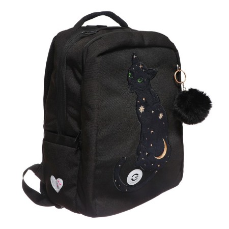 School backpack, 39 x 26 x 17 cm, Grizzly, ergonomic back, black-1