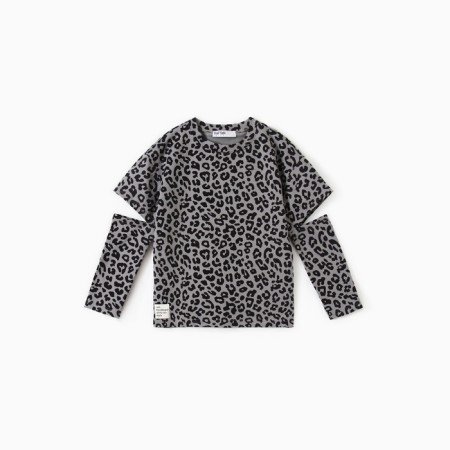 Футболка с дл.рукавом для девочки KAFTAN Trendy grey, р. 32 (110-116)