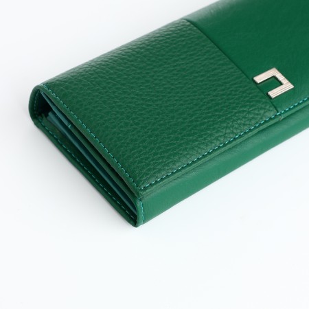 Women's wallet on magnets, green color-2