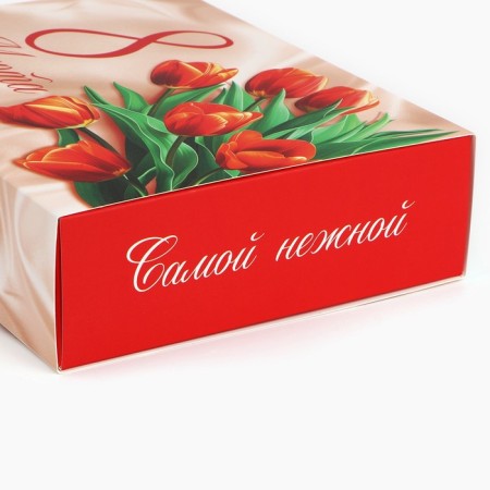 Box for sweets "March 8", silk, 20 x 15 x 5 cm-3