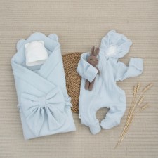 Kinderlitto “Muslin” discharge kit, 4 items, height 50-56 cm, blue color