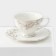Service Porcelain Tea Leaves, 12 objects: 6 mugs 220 ml, 6 saucers d = 15 cm, white color
