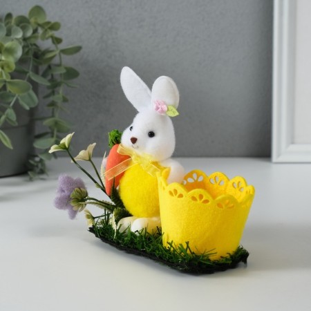 Souvenir "Bunny with carrots near the basket" 5x11.5x13.5 cm-1