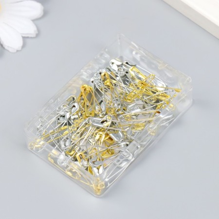 Set of decor for creativity "Pin" set 90 pcs gold/silver 2.5 cm 7.5x5x2 cm-3