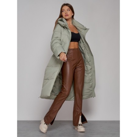 Coat insulated winter female, size 42, green color-11