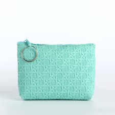Women's wallet with lightning, green color