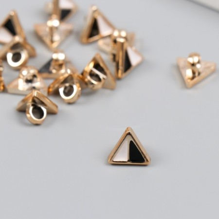 Button plastic for creativity "Triangle black and white" set of 15 pcs 1x1x0.7 cm-1