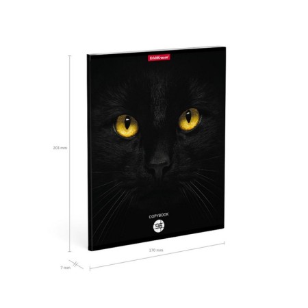Notebook A5 96 sheets in a cage, Erichkrause "Cats", covered Cardboard, matte lamination, selective UV-LK, OFSET 100% White, MIX (1 species in Spike)-14