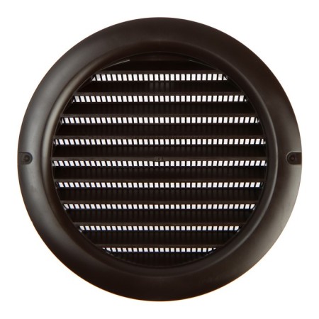 Ventilation grate Zein, D = 125 mm, round, with a grid, flange, ineffective, brown-3