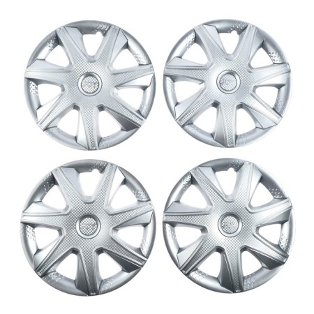 Wheel caps R15 "Joy", Silver, Carbon, set 4 pcs