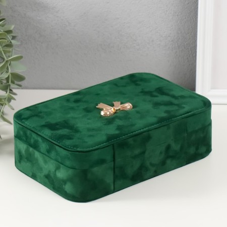 Textile box for jewelry "Bant" Emerald 22x14.5x7 cm-4