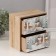 Casket wood 2 boxes "deer at the snowy house" 10.2x17.2x17.6 cm
