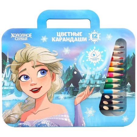Colored pencils, 12 colors, trihedral, cold heart-8