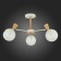 Ceiling EVOLUCE lamp. Sle220702-03. Catania. 3x40 watts, E14, 55x55x35 cm, white color, light wood