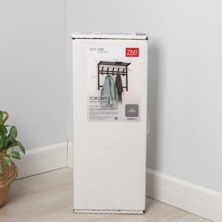 A hanger with a shelf of 2-long Toronto 22, 67 × 27 × 58.5 cm, color graphite-4