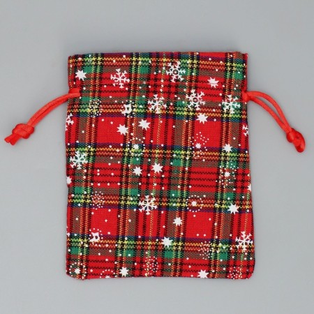 Bag gift canvas "New Year stories", snowflakes, 10 x 12 cm +/- 1.5 cm, New Year-4