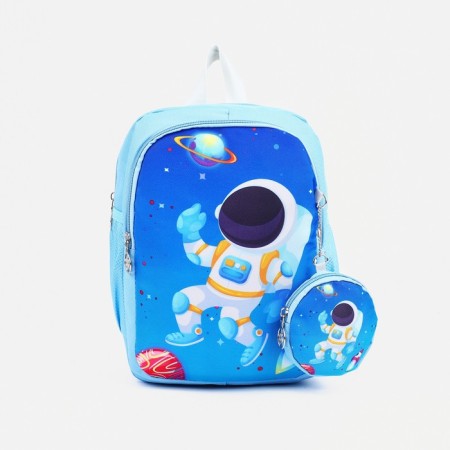 Baby backpack with wallet, lightning department, blue color-1