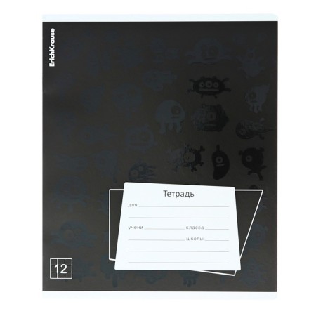 Notebook of 12 sheets in the Erichkrause "Black Pattern", selective UV-lace-10