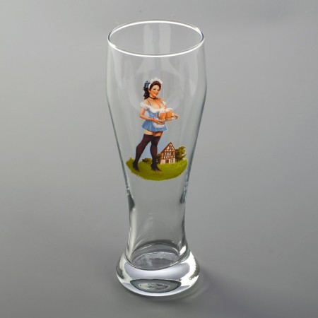 Стакан пивной Pin-up Beer, стеклянный, 500 мл, рисунок микс-8