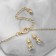 Set 2 objects: earrings, pendant "Bear" on the paw, color white gold, 40 cm