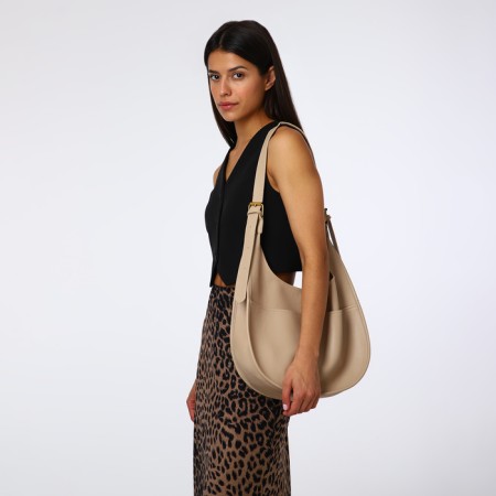 Women's bag on magnet Textura, average size, beige color-9