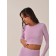 Crop female top with long sleeve Crop Top Manica Lunga, size 46, color Lilac