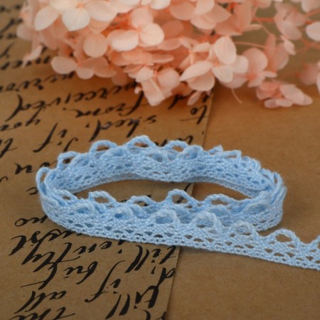 Knitted lace, 11 mm × 2.7 ± 0.5 m, blue color-2