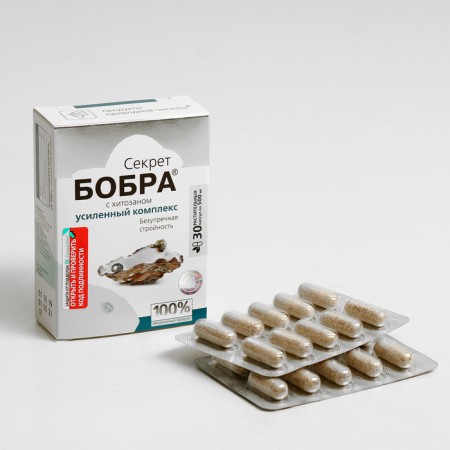 Natural capsules "The Secret of Beaver" with chitosan. Impeccable harmony. No. 30*0.5 g