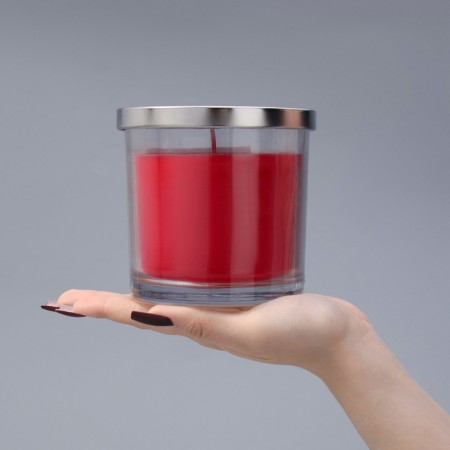 Aromatic giant in a glass "Sweet strawberries", soy wax, 10x10 cm-6