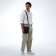 Male bag over the shoulder, Textura, external pocket, black color