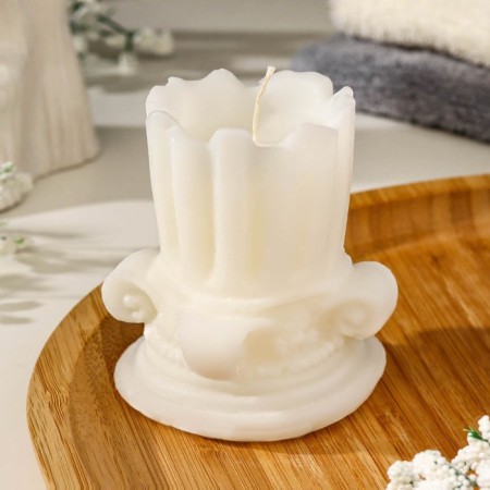 Figure candle "Small column", 7.5 cm, white-1