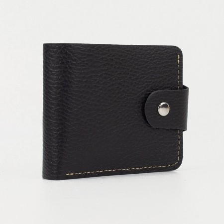 Male purse on a button, for cards, for coins, black color