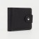 Male purse on a button, for cards, for coins, black color