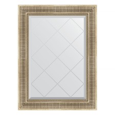 Mirror with engraving in the baguette frame, silver aqueduct 93 mm, 67x90 cm