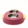 Metal dual bowl on a plastic base 2 x 160 ml, 35 x 23.5 x 5 cm, pink