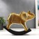Souvenir Polystone "Elephant-rocking" Geometric patterns gold 23x23x8.5 cm
