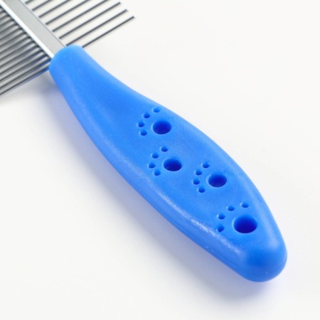 Combed double -sided "paws" with straight teeth, plastic pen, blue-3