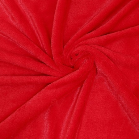 Lock "Meh" on a knitted basis, 100 × 150 cm, red color