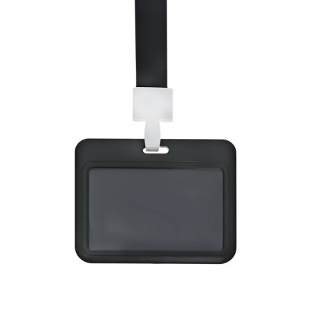 Badge horizontal, external, 100 x 80mm, internal 52 x 82mm, tape 42 cm, black-2