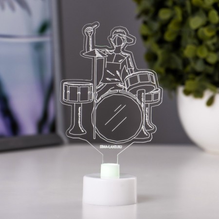 Light "Drummer" LED RGB 6 colors from batteries LR1130, 3pc 7x10.5 cm Risalux-2