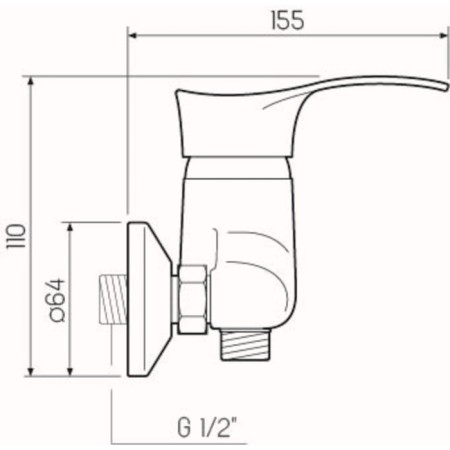 Shower mixer RMS SL86-003, one-leaf, with a shower set, chrome-4