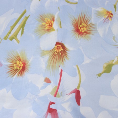 Bed linen Pavline 2SP Flowering on Blue 175x215, 180x215, 70x70cm 2pcs Polisatin 70g/M, Polyester 100%-2